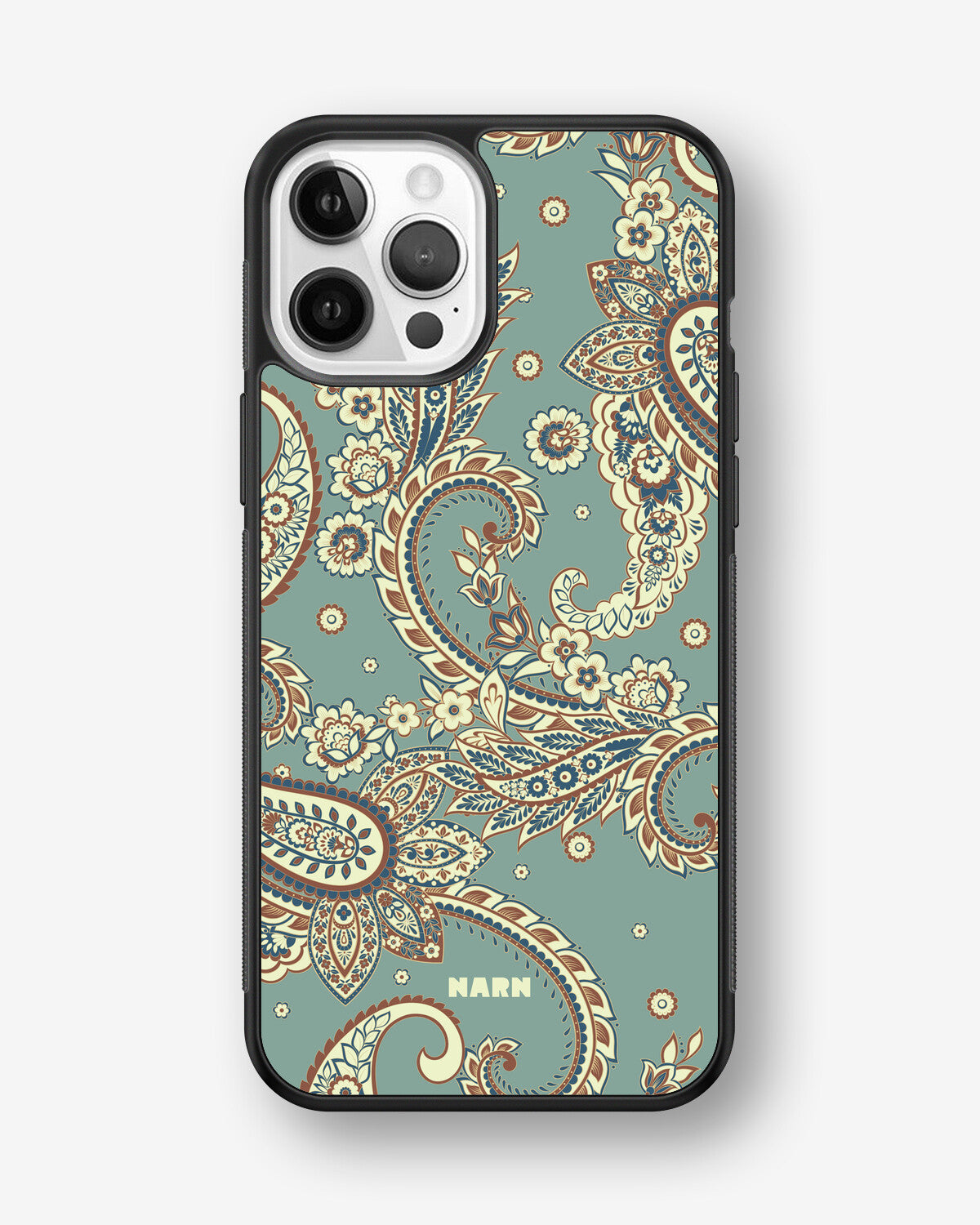 iPhone 12 / iPhone 12 Pro Hard Case – Paisley Green - View 1