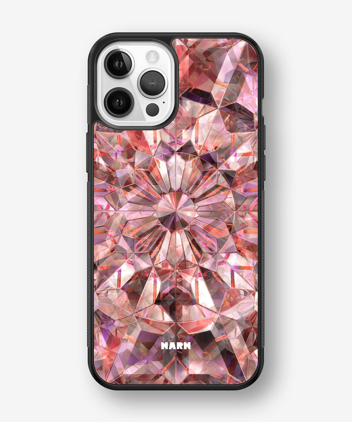 iPhone 12 / iPhone 12 Pro Hard Case – Pink Crystals - View 1