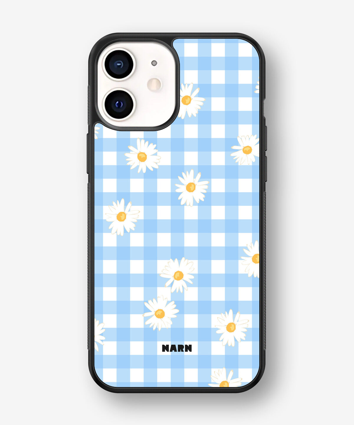 iPhone 12 Mini Hard Case – Blue Daisies - View 1