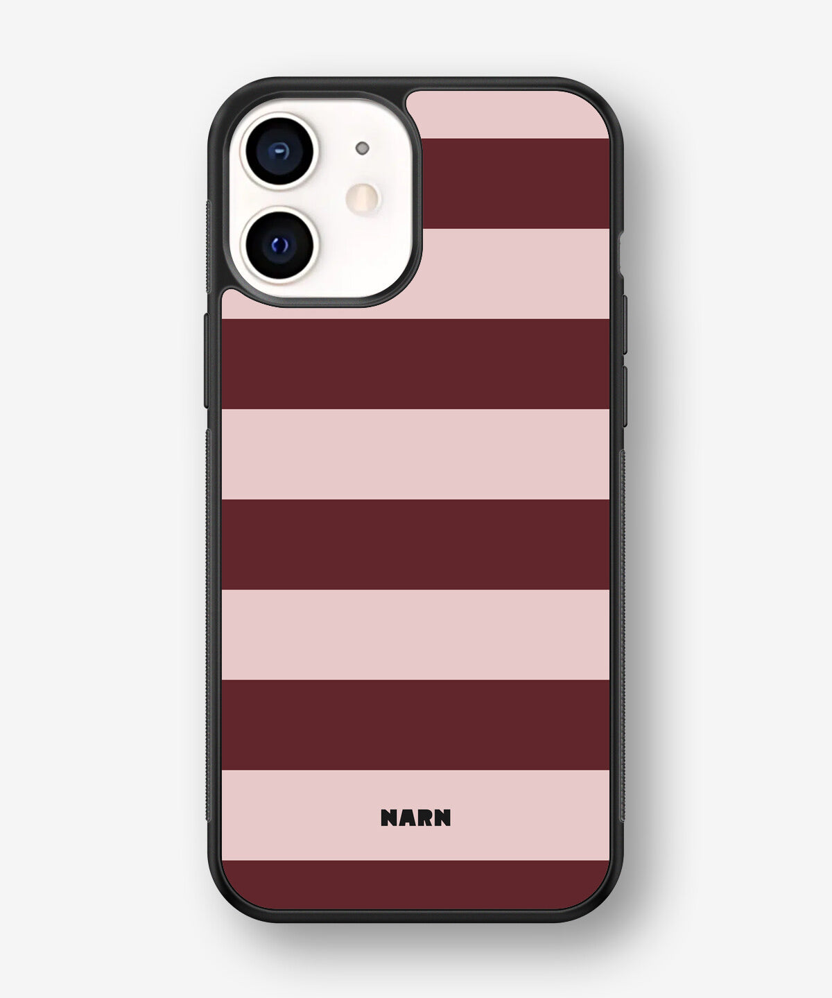 iPhone 12 Mini Hard Case – Cranberry Stripe - View 1