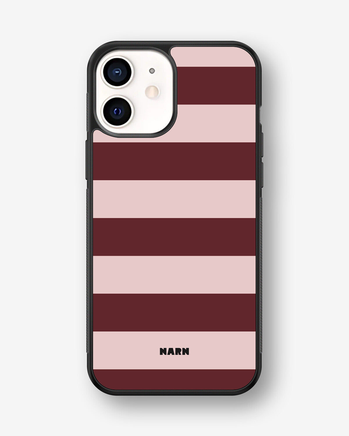 iPhone 12 Mini Hard Case – Cranberry Stripe - View 1