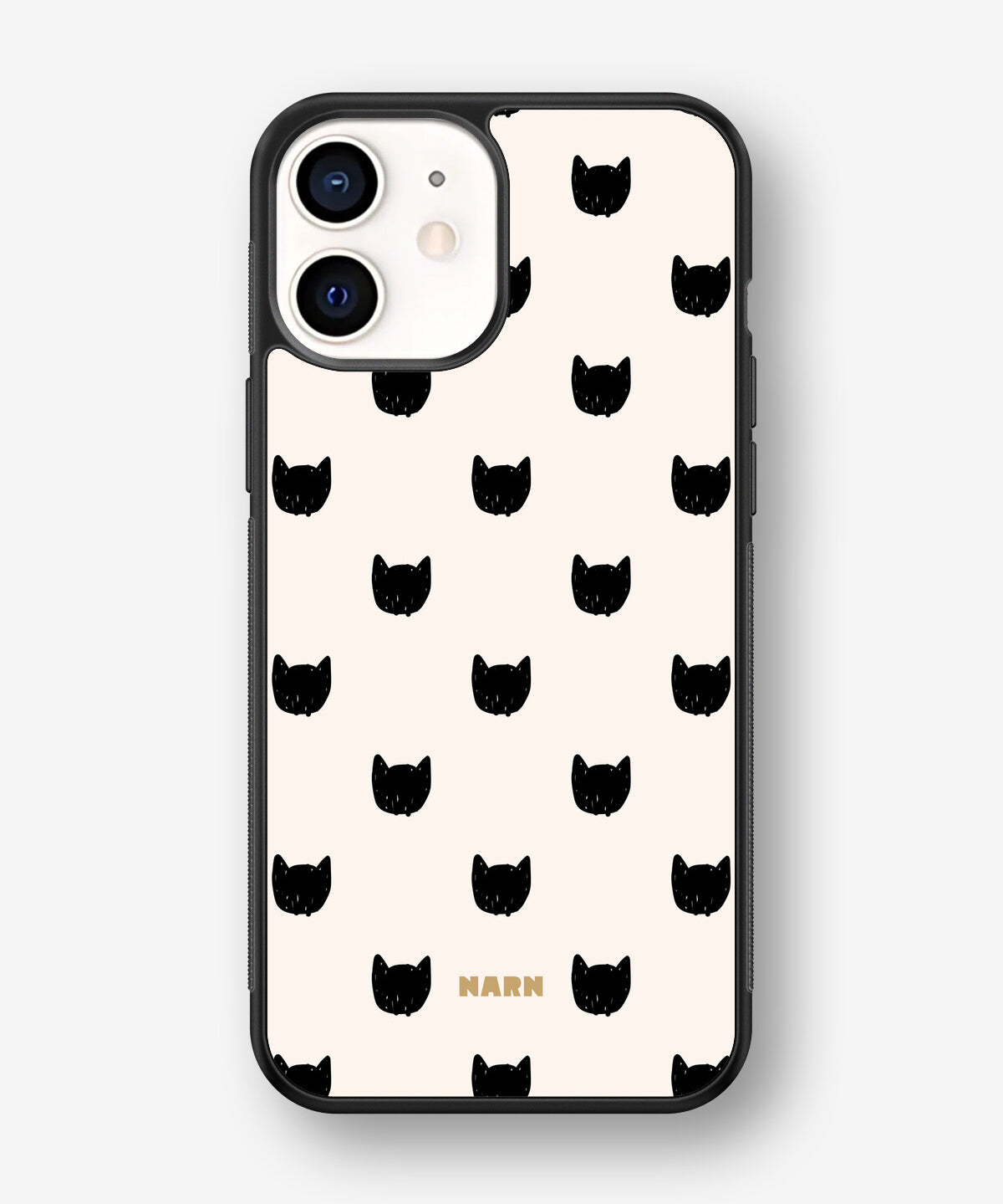 iPhone 12 Mini Hard Case – Kitty Dots - View 1