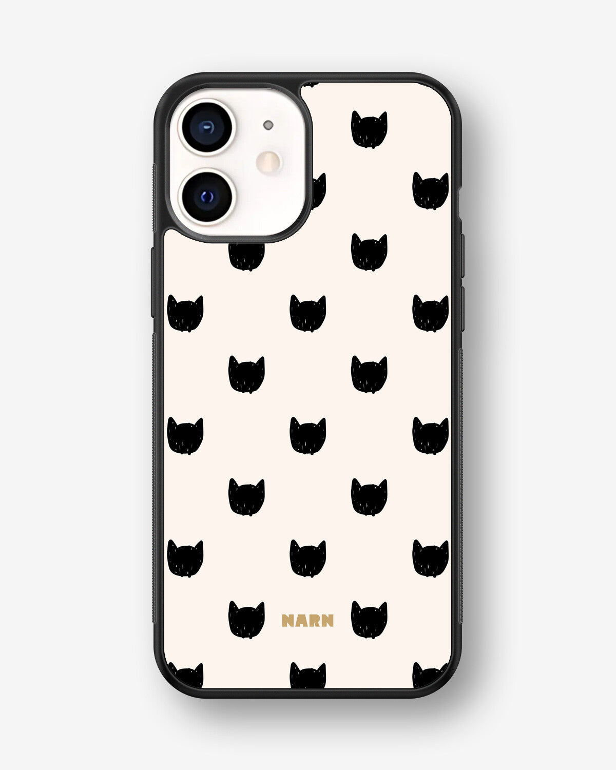 iPhone 12 Mini Hard Case – Kitty Dots - View 1