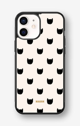 iPhone 12 Mini Hard Case – Kitty Dots - View 1
