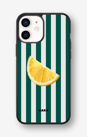 iPhone 12 Mini Hard Case – Lemon Stripes - View 1