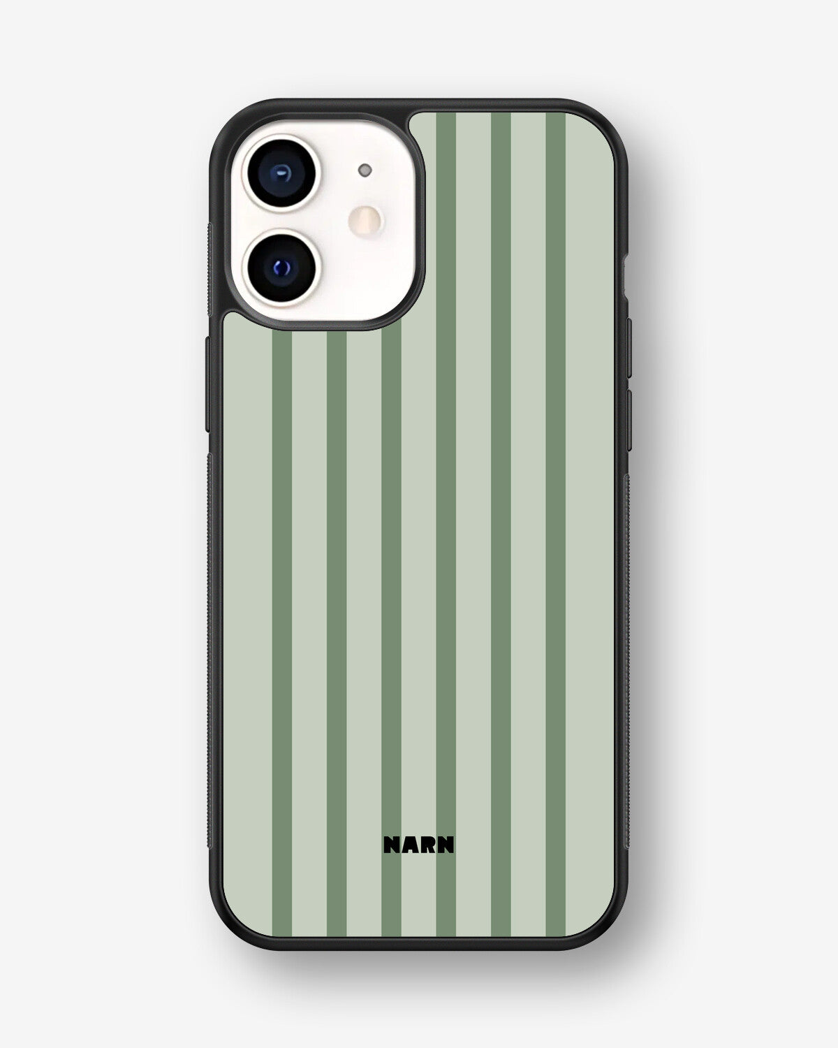 iPhone 12 Mini Hard Case – Sage Stripes - View 1