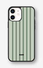 iPhone 12 Mini Hard Case – Sage Stripes - View 1