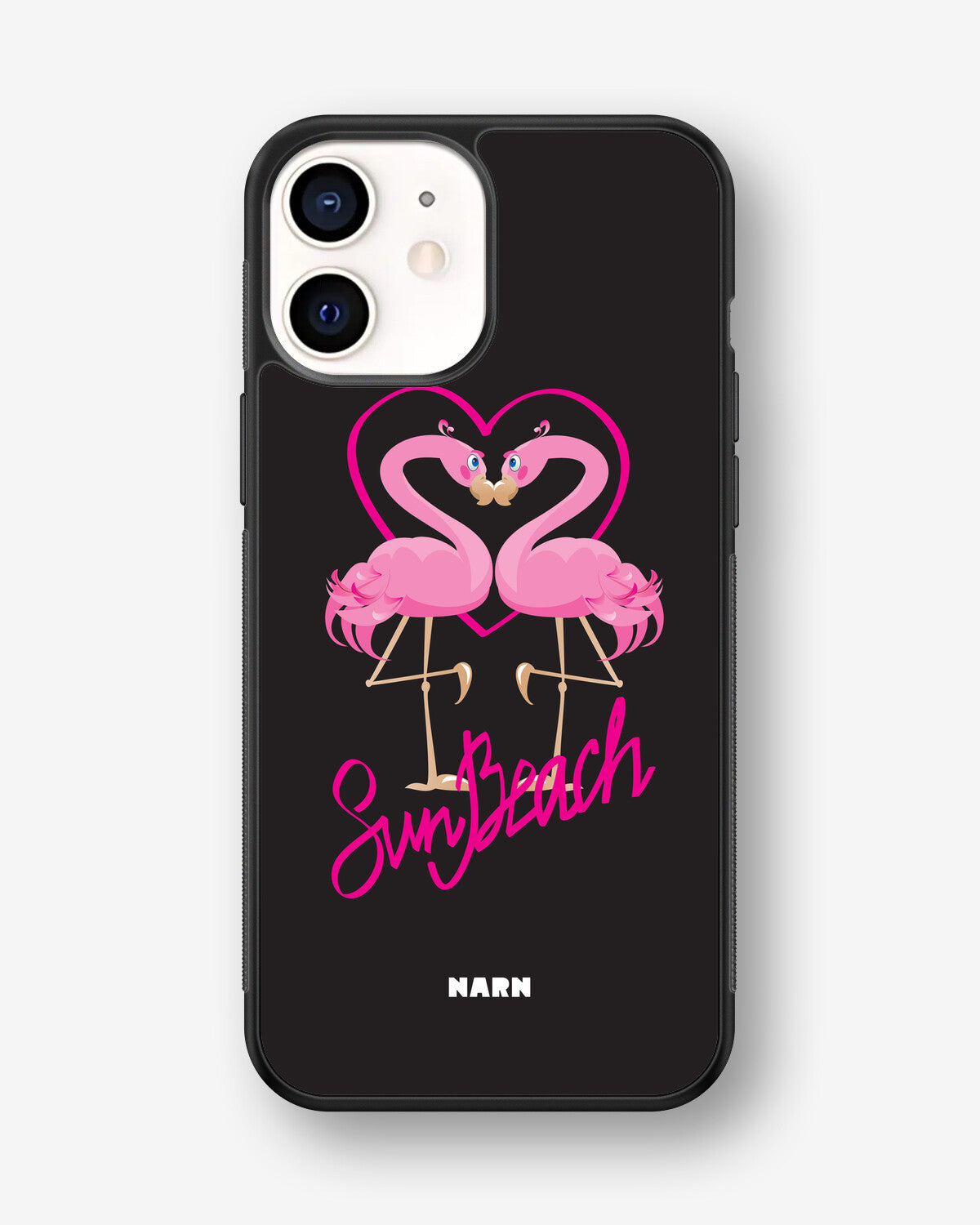 iPhone 12 Mini Hard Case – Beach Flamingo - View 1