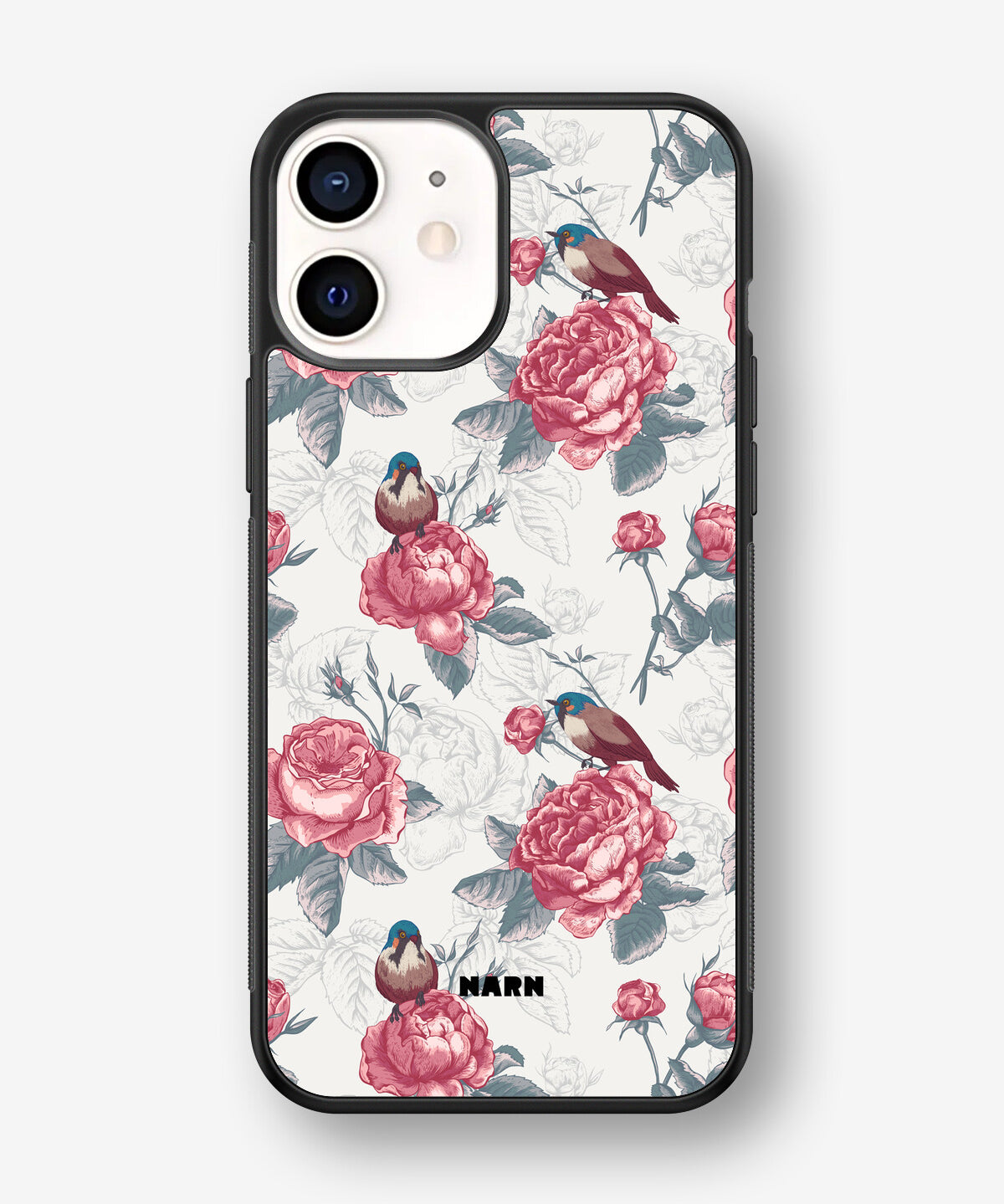 iPhone 12 Mini Hard Case – Birds Among Roses - View 1