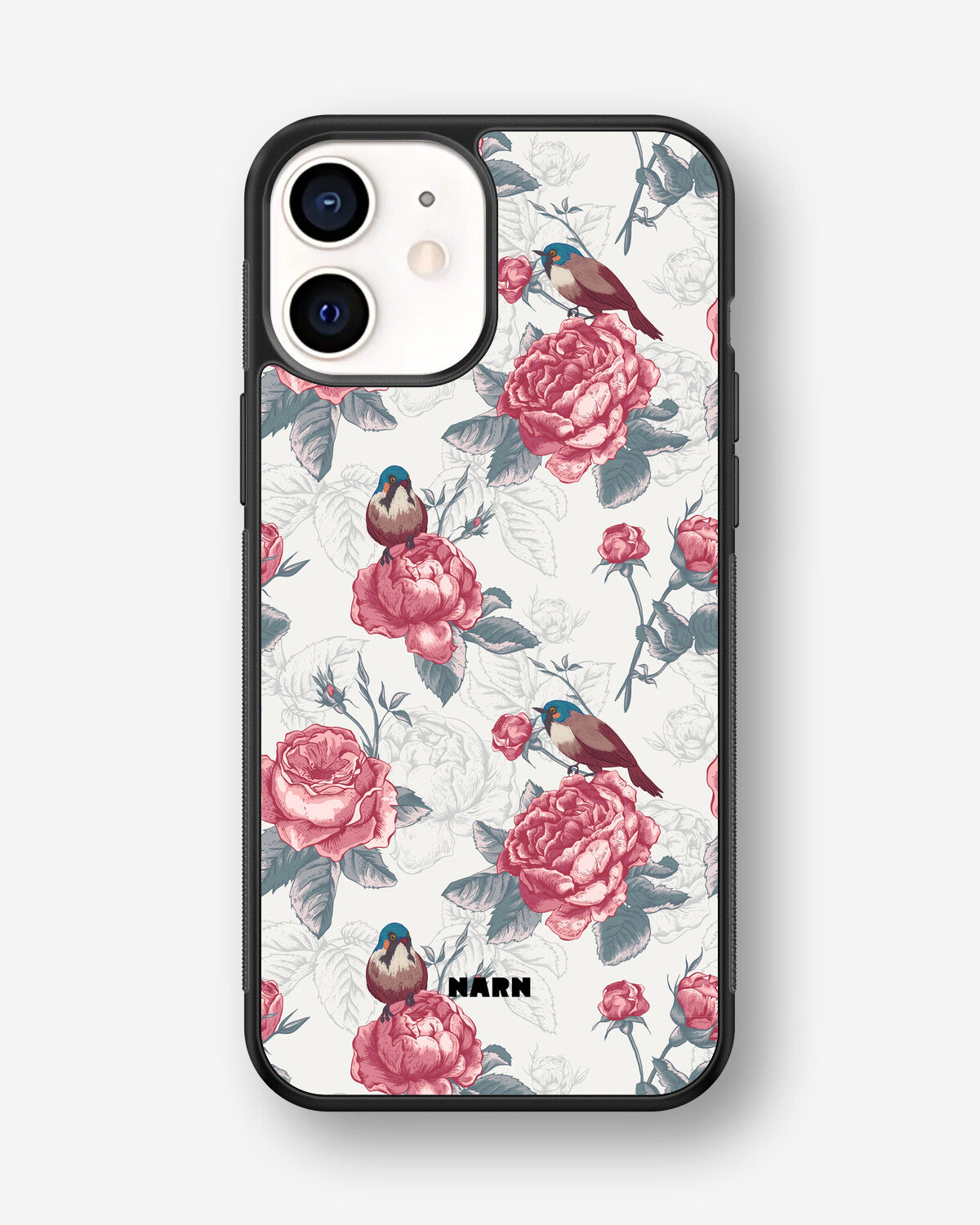 iPhone 12 Mini Hard Case – Birds Among Roses - View 1