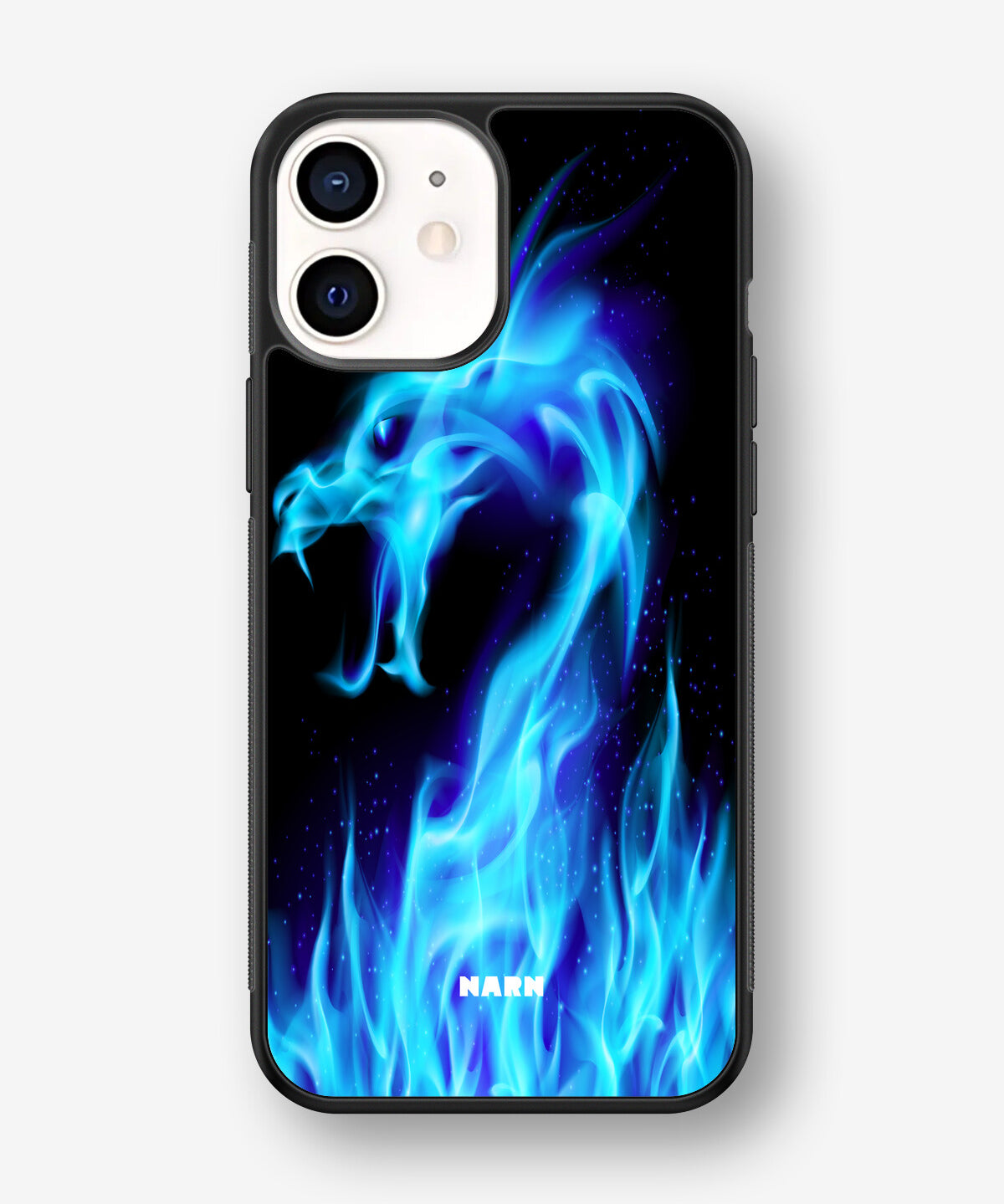 iPhone 12 Mini Hard Case – Blue Flames Dragon - View 1