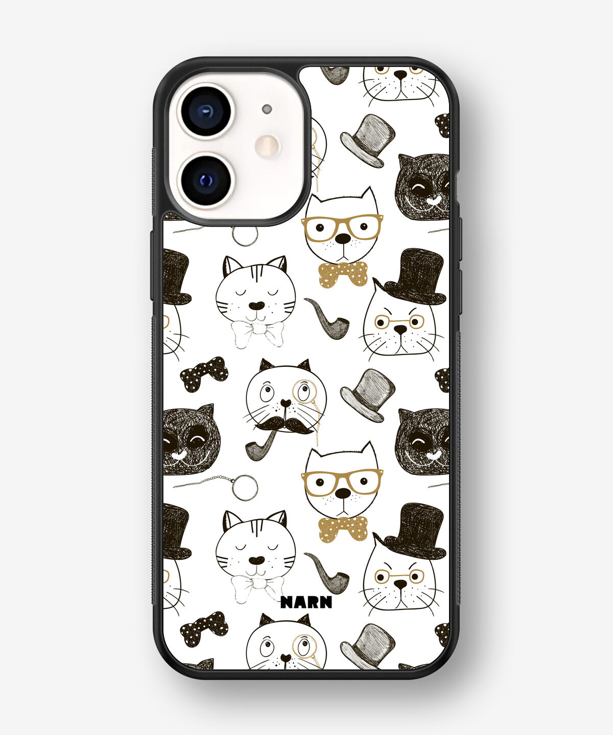 iPhone 12 Mini Hard Case – Cartoon Cats - View 1