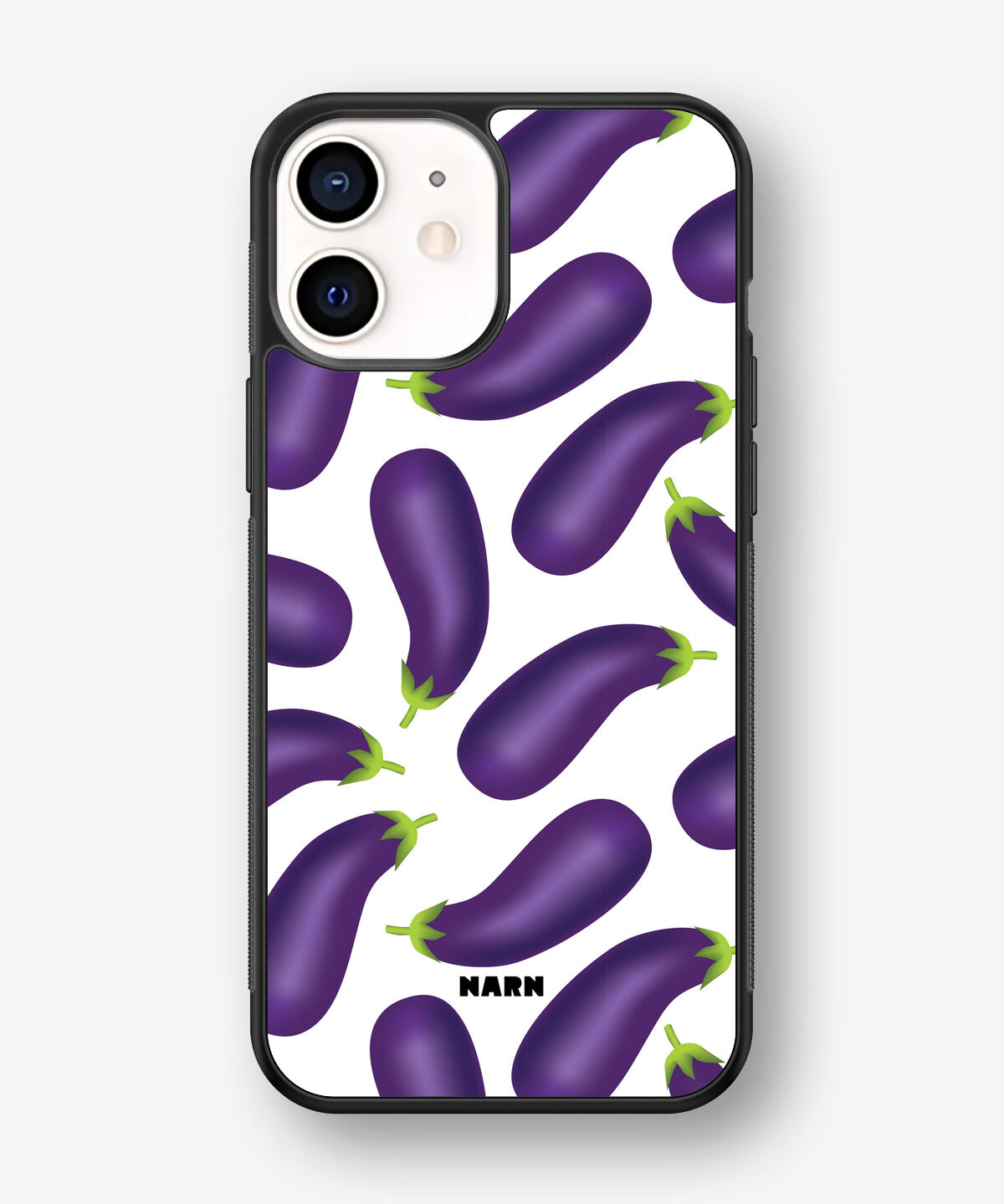 iPhone 12 Mini Hard Case – Eggplant Pattern - View 1