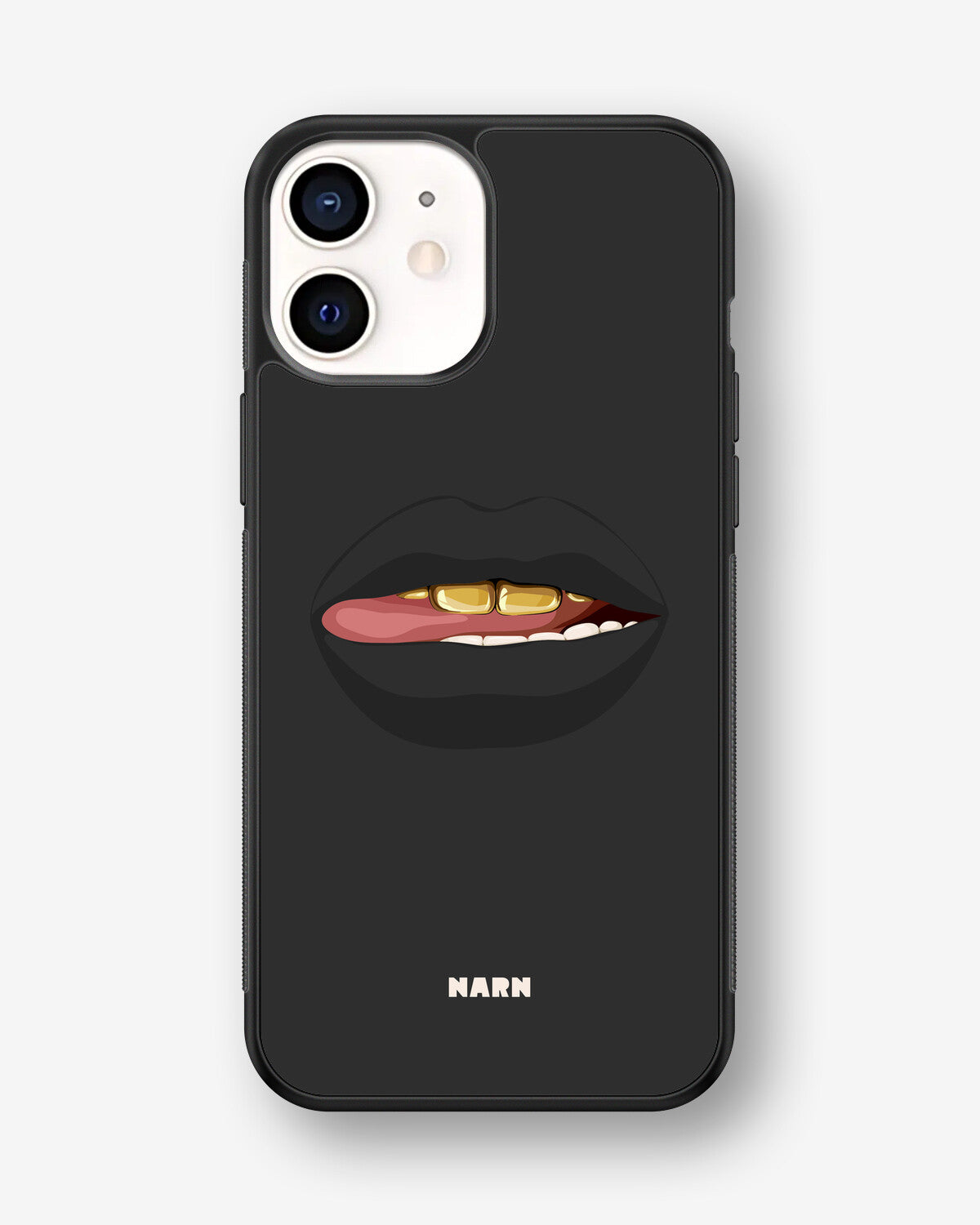 iPhone 12 Mini Hard Case – Golden Lips - View 1