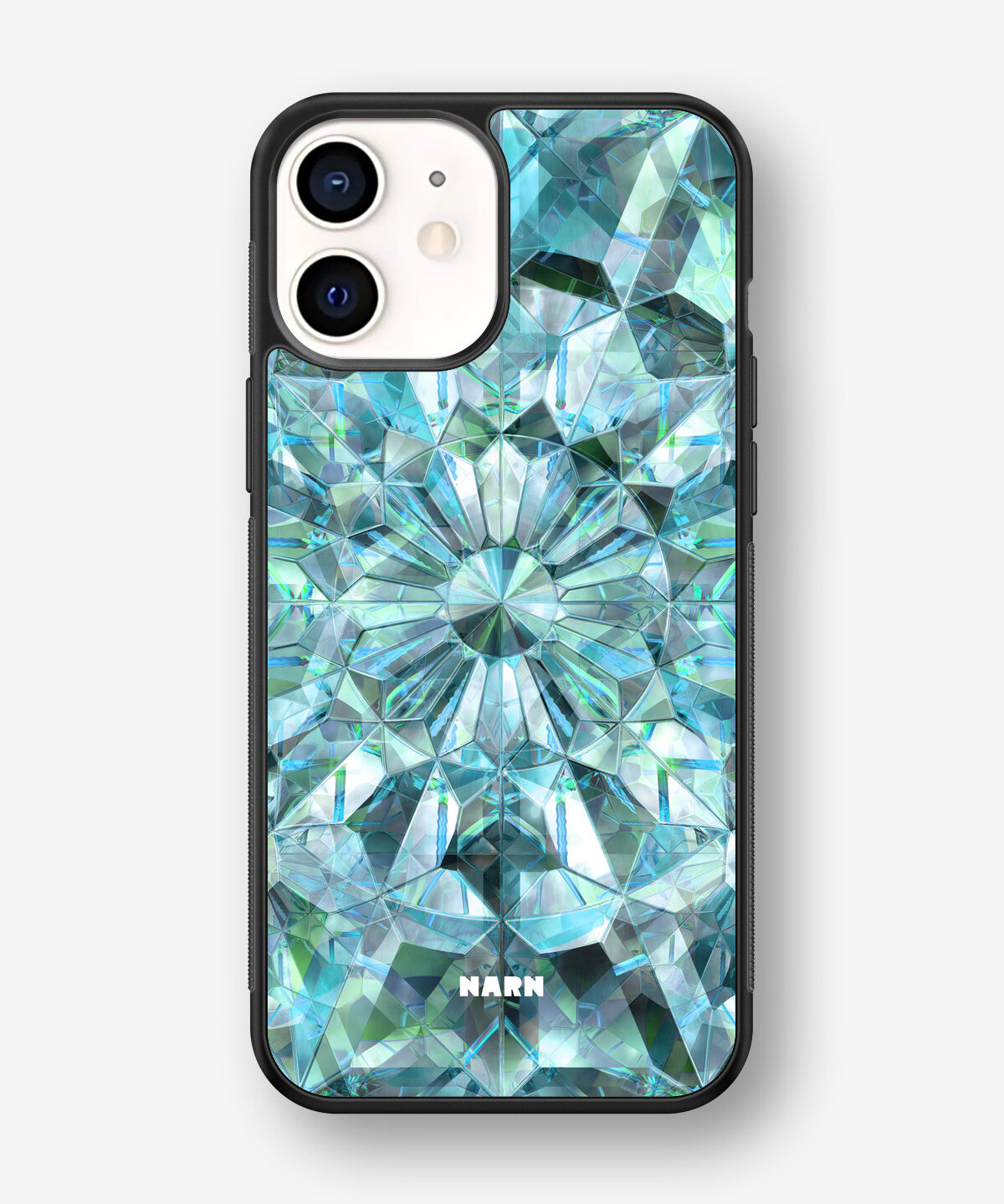 iPhone 12 Mini Hard Case – Green Crystals - View 1