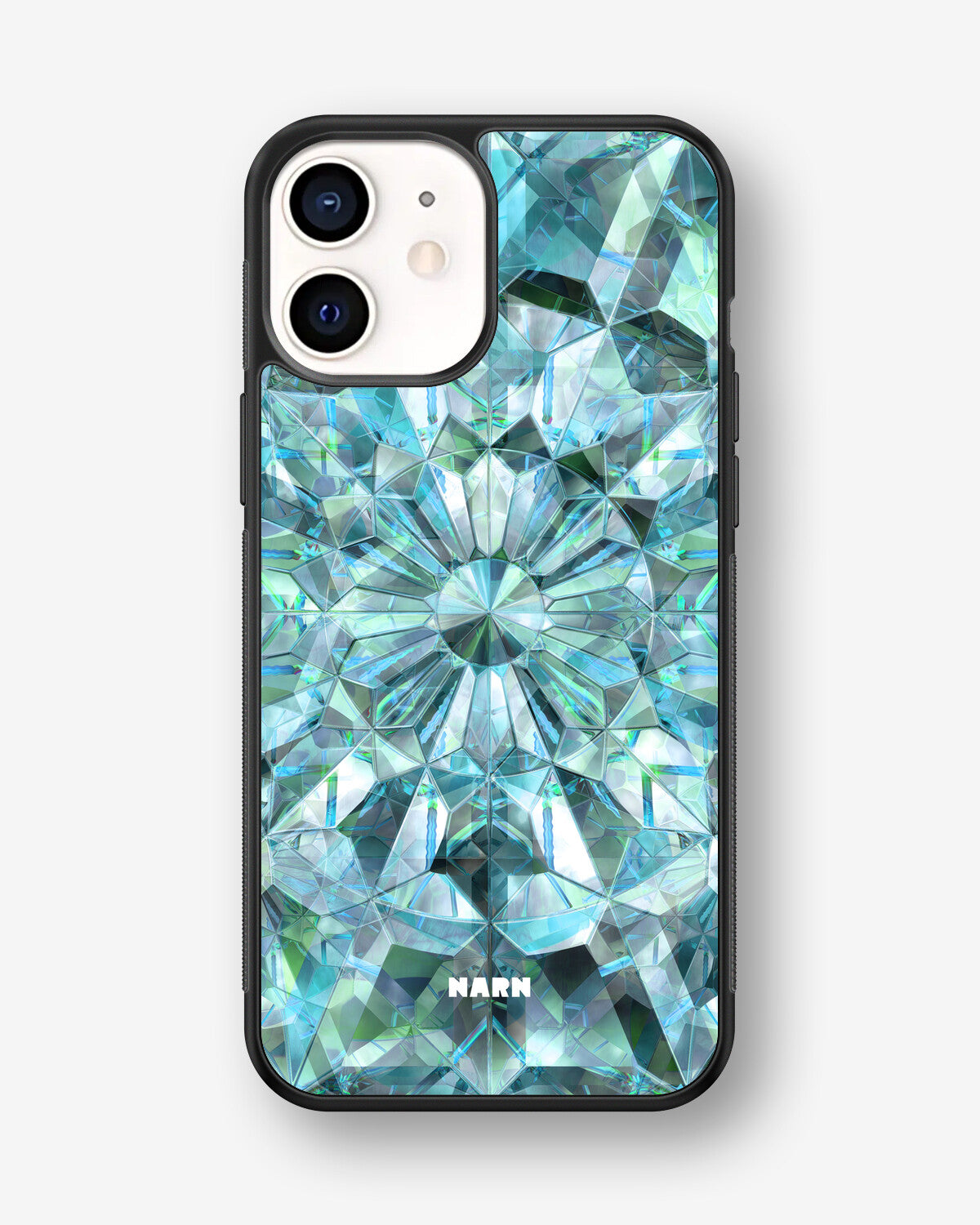 iPhone 12 Mini Hard Case – Green Crystals - View 1