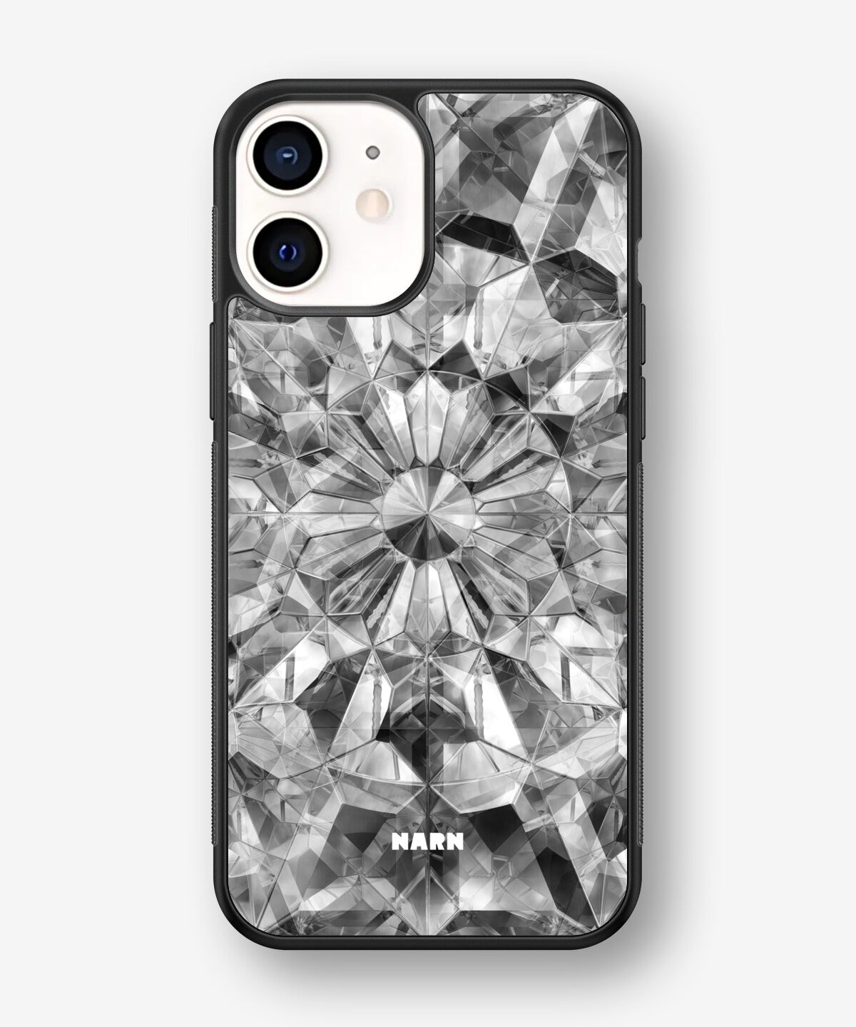 iPhone 12 Mini Hard Case – Grey Crystals - View 1