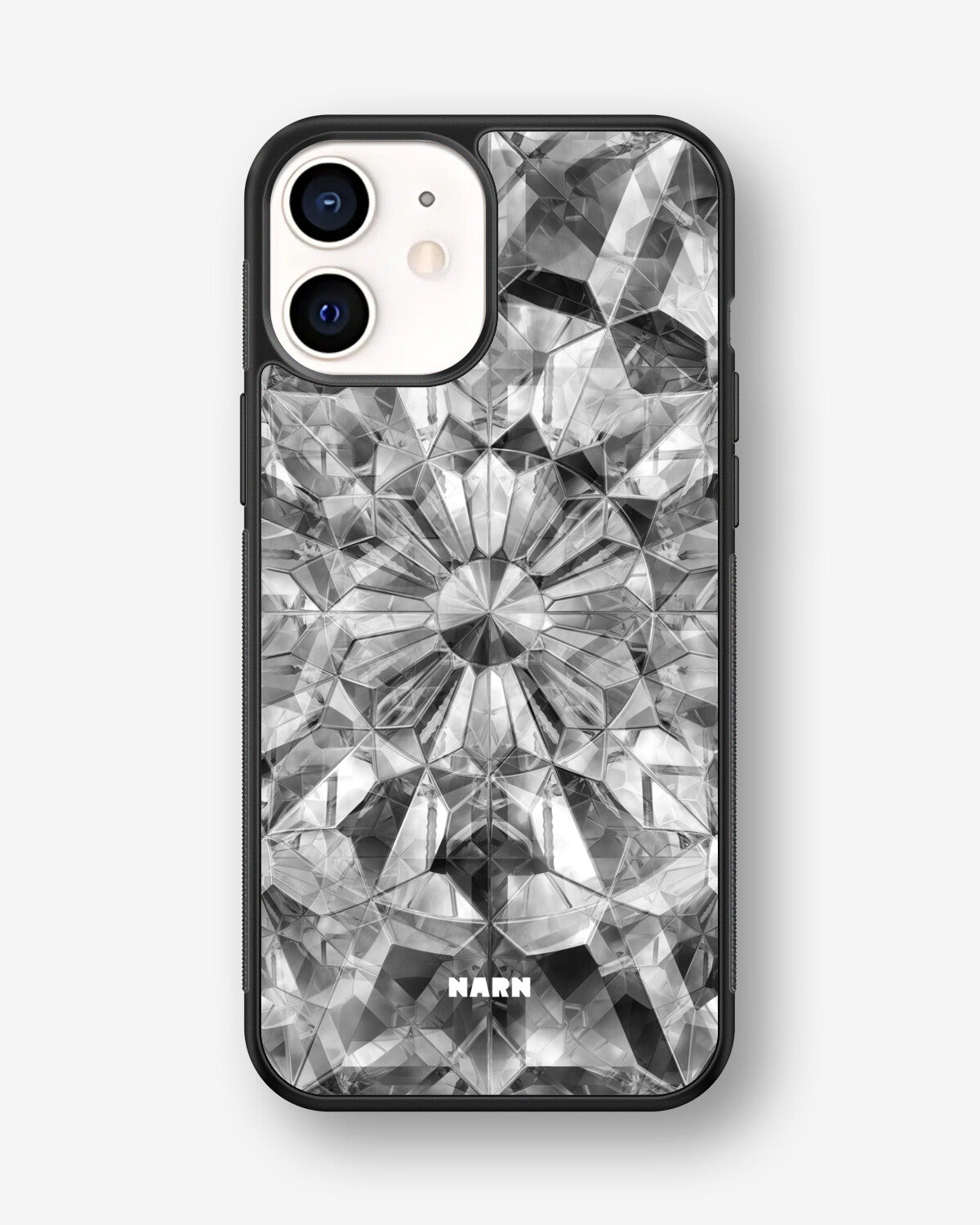 iPhone 12 Mini Hard Case – Grey Crystals - View 1