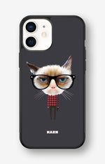 iPhone 12 Mini Hard Case – Hipster Cat - View 1