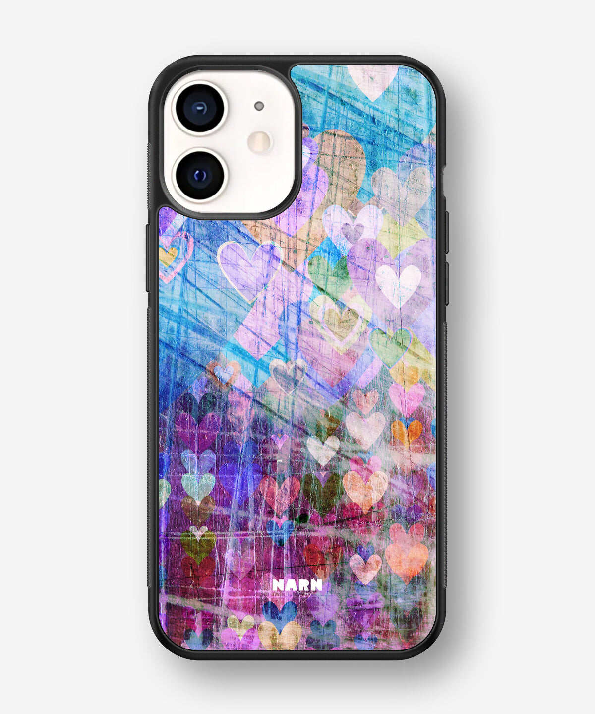 iPhone 12 Mini Hard Case – Purple Hearts - View 1