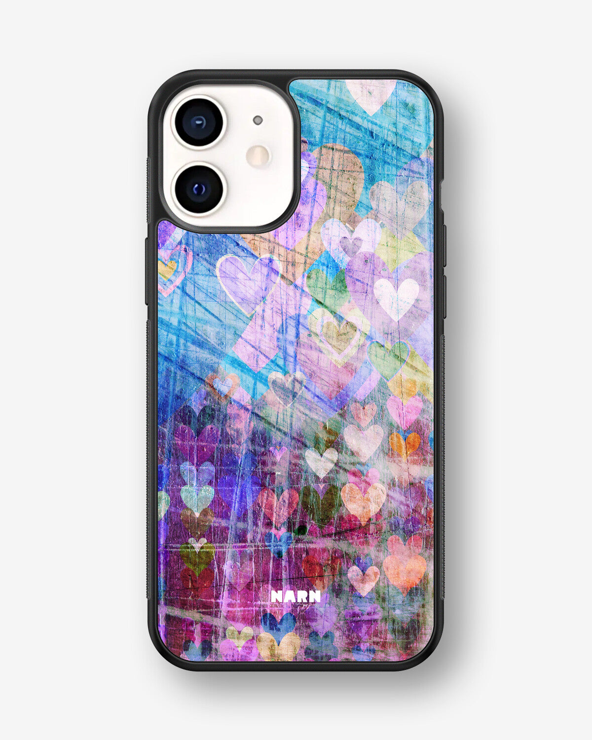 iPhone 12 Mini Hard Case – Purple Hearts - View 1