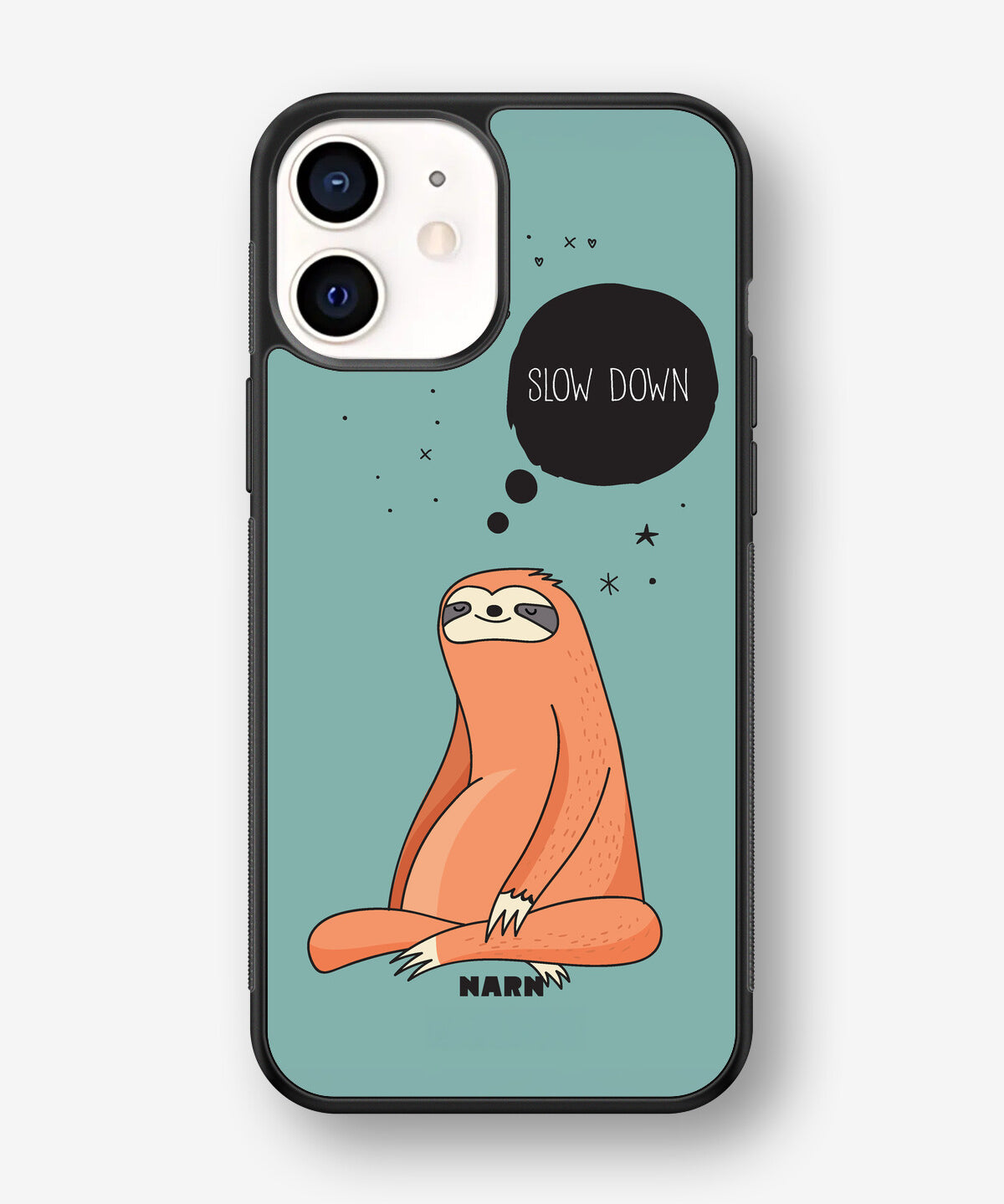 iPhone 12 Mini Hard Case – Slow Down Sloth - View 1