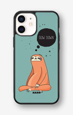iPhone 12 Mini Hard Case – Slow Down Sloth - View 1