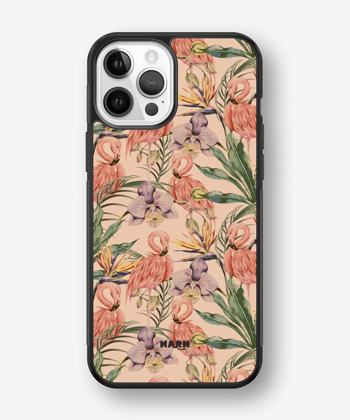 iPhone 12 Pro Max Hard Case – Flamingos & Flowers - View 1