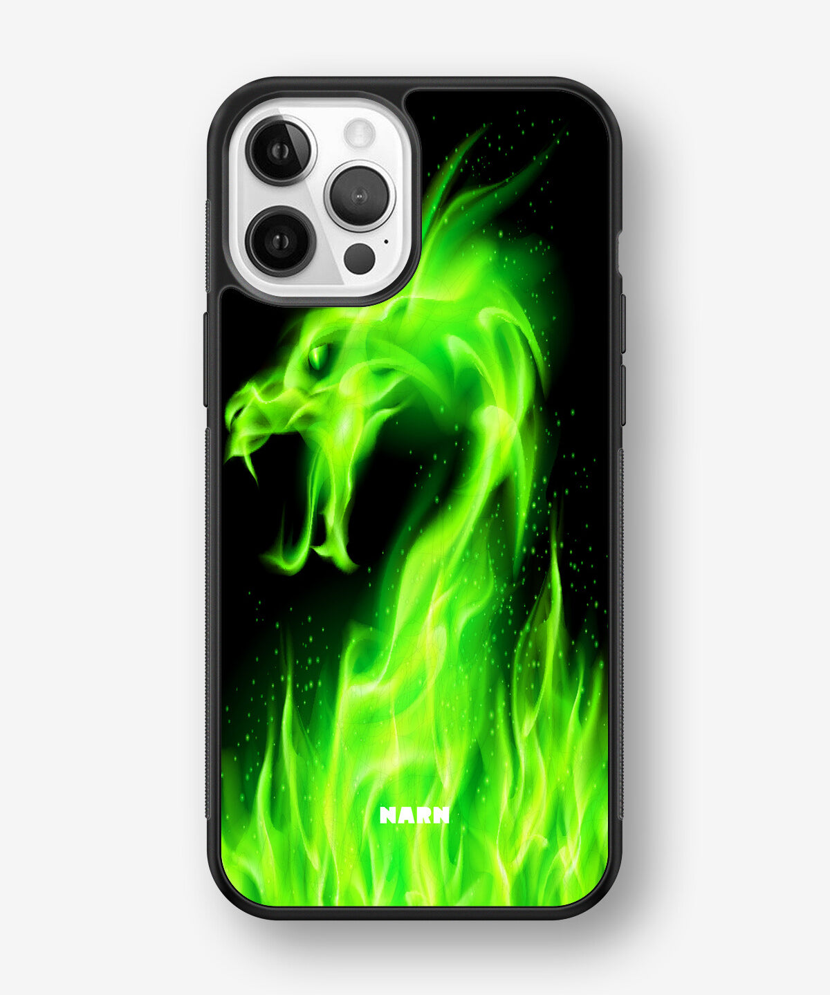 iPhone 12 Pro Max Hard Case – Green Flames Dragon - View 1