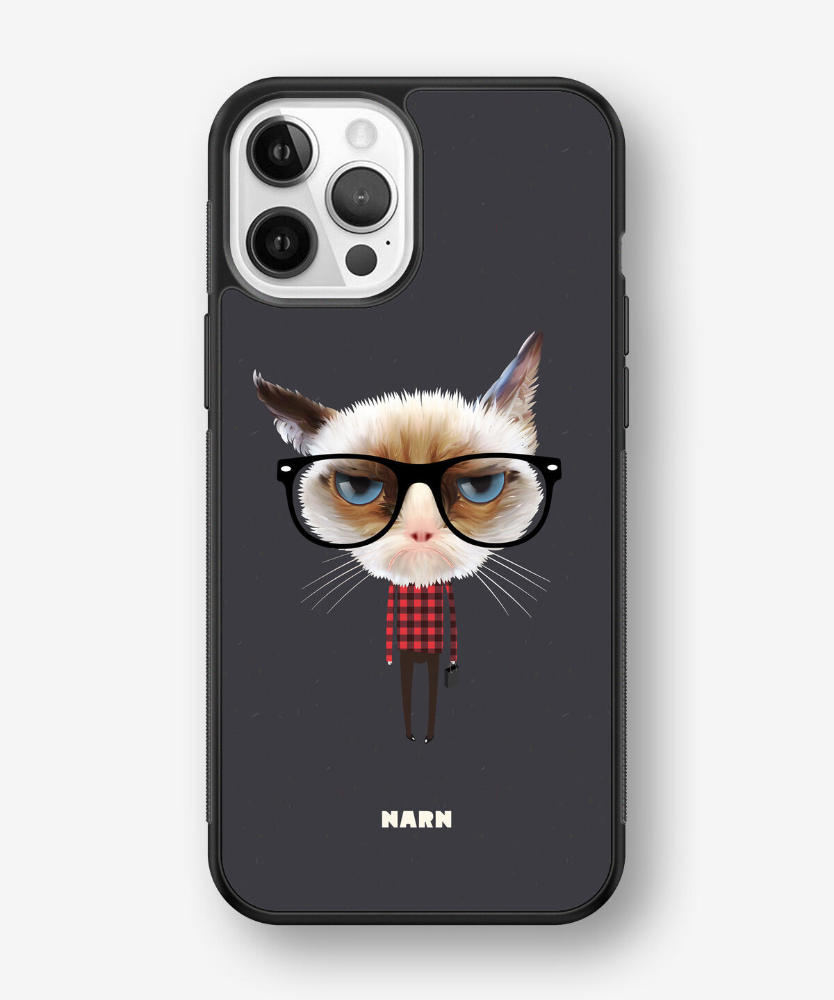 iPhone 12 Pro Max Hard Case – Hipster Cat - View 1