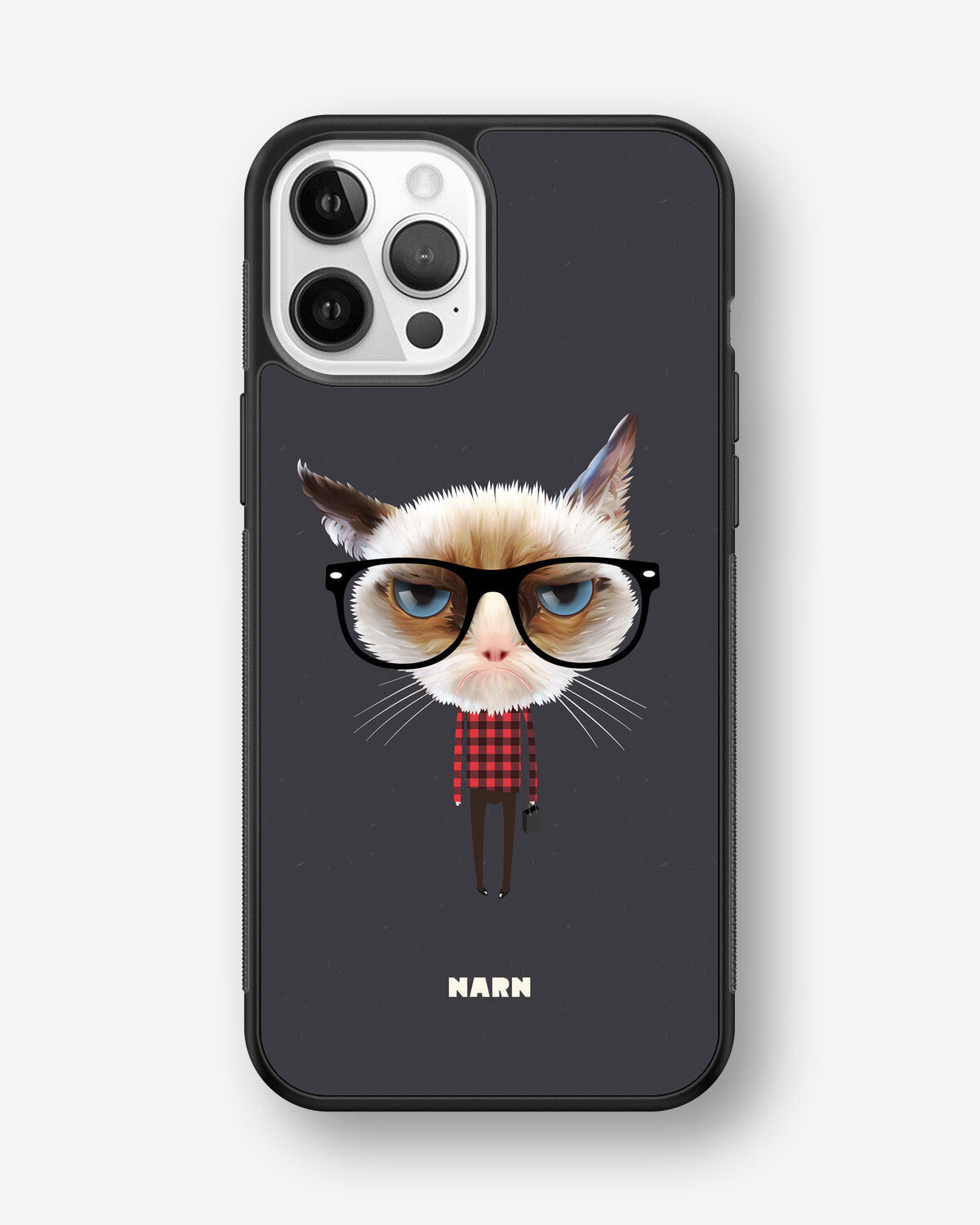 iPhone 12 Pro Max Hard Case – Hipster Cat - View 1