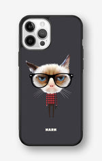 iPhone 12 Pro Max Hard Case – Hipster Cat - View 1