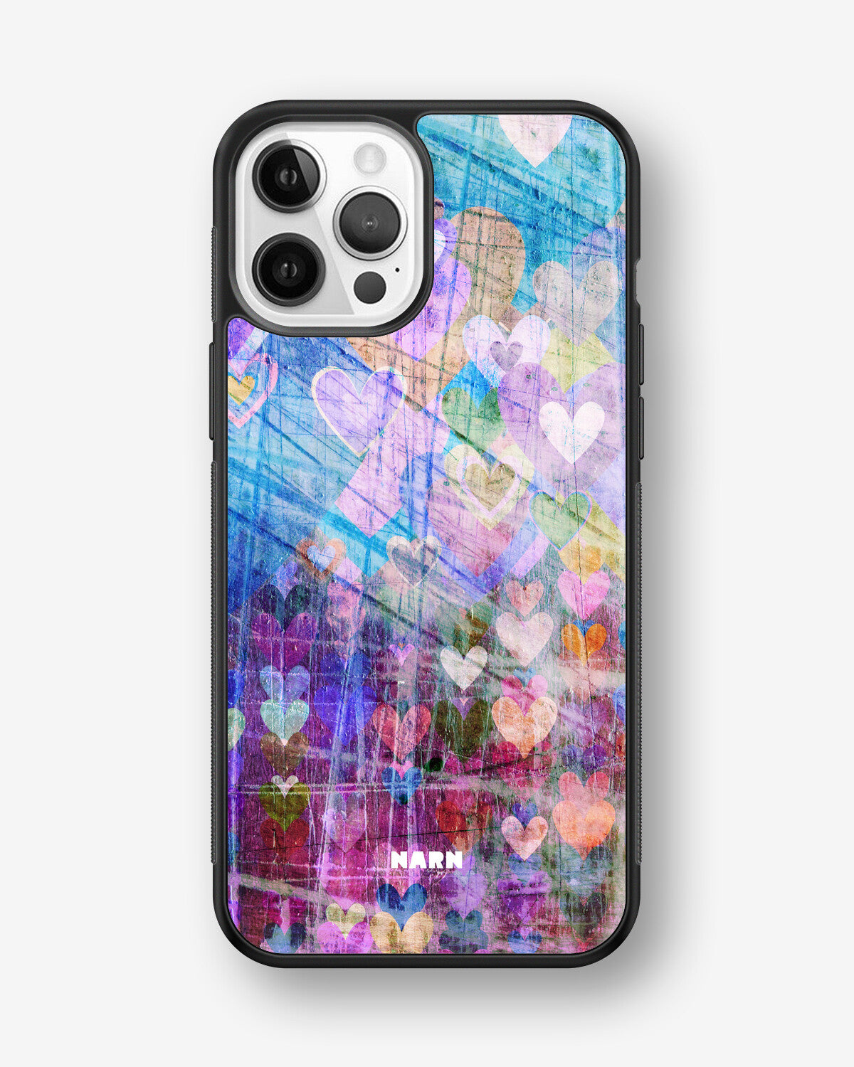 iPhone 12 Pro Max Hard Case – Purple Hearts - View 1