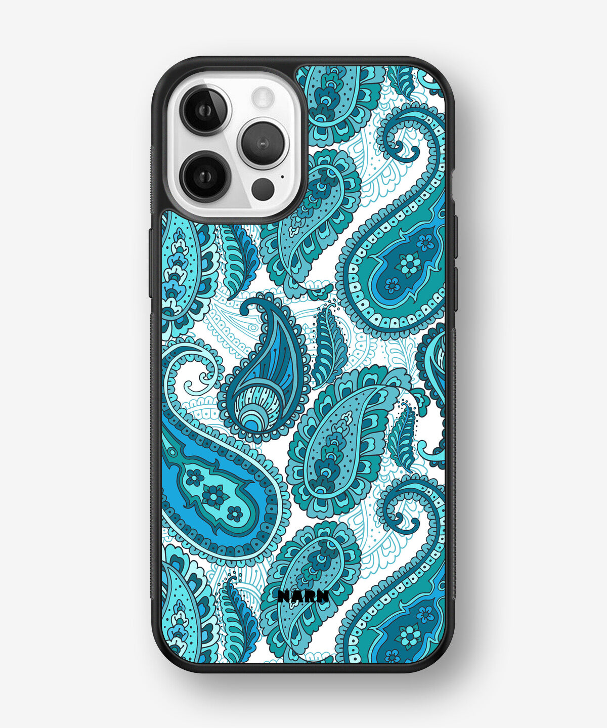 iPhone 12 Pro Max Hard Case – Turquoise Paisley - View 1