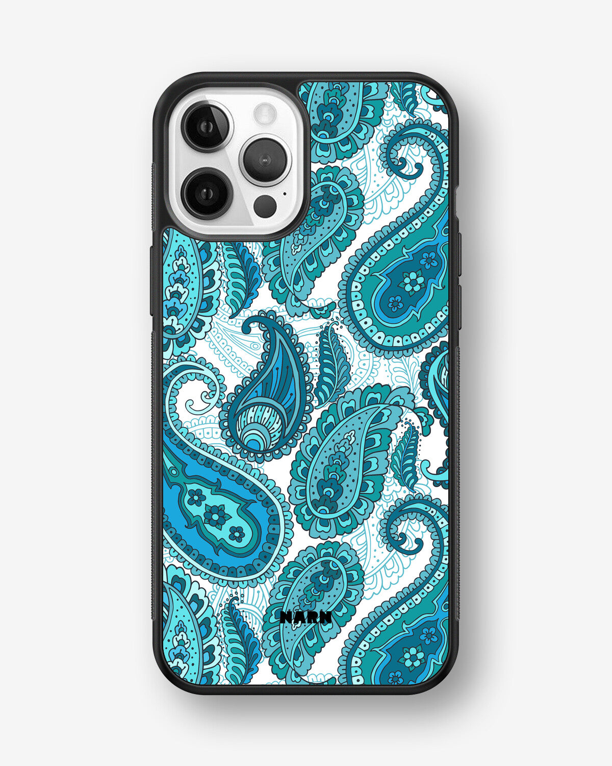 iPhone 12 Pro Max Hard Case – Turquoise Paisley - View 1