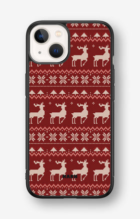iPhone 13 Mini Hard Case – Reindeer Knit - View 1