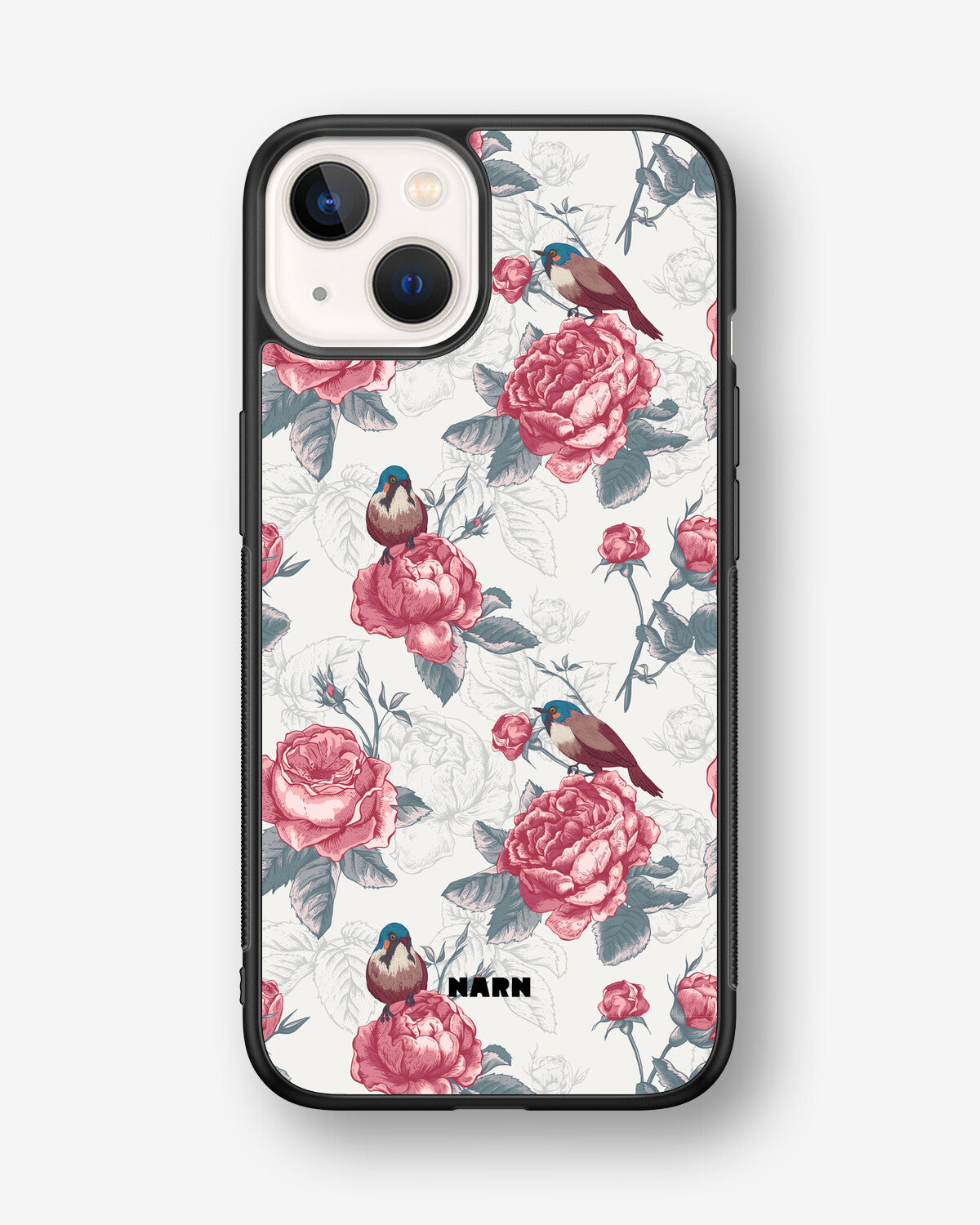 iPhone 13 Mini Hard Case – Birds Among Roses - View 1