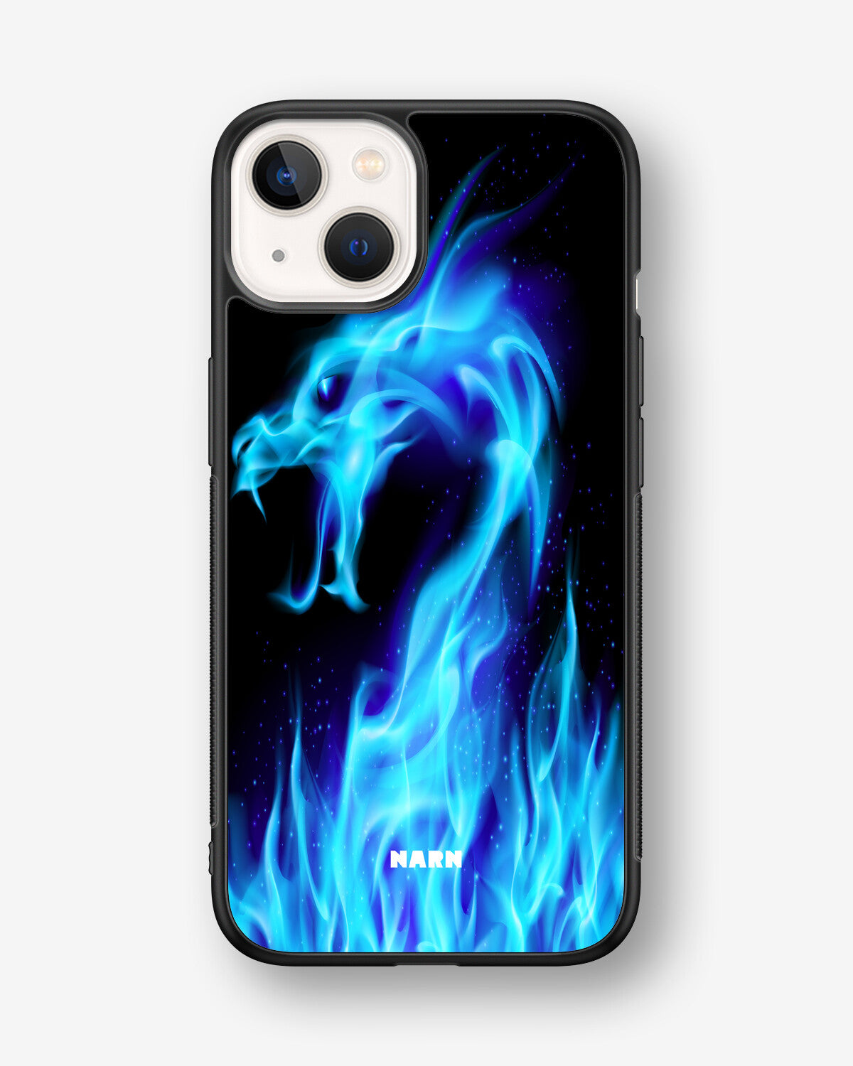 iPhone 13 Mini Hard Case – Blue Flames Dragon - View 1