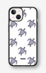 iPhone 13 Mini Hard Case – Blue Turtles - View 1