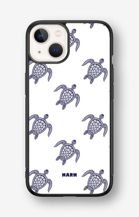 iPhone 13 Mini Hard Case – Blue Turtles - View 1