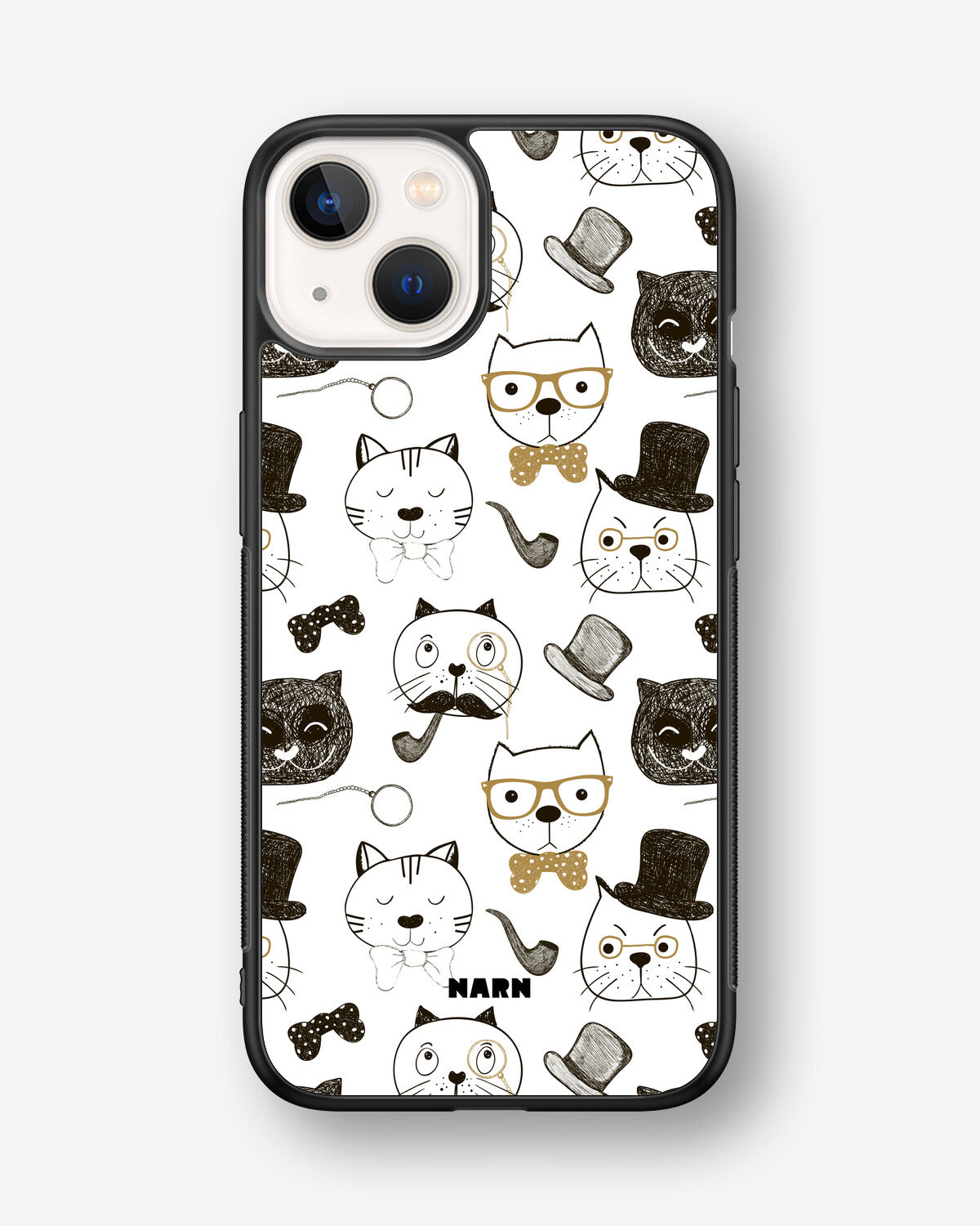iPhone 13 Mini Hard Case – Cartoon Cats - View 1