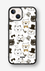 iPhone 13 Mini Hard Case – Cartoon Cats - View 1