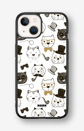 iPhone 13 Mini Hard Case – Cartoon Cats - View 1
