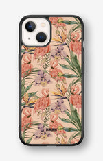 iPhone 13 Mini Hard Case – Flamingos & Flowers - View 1