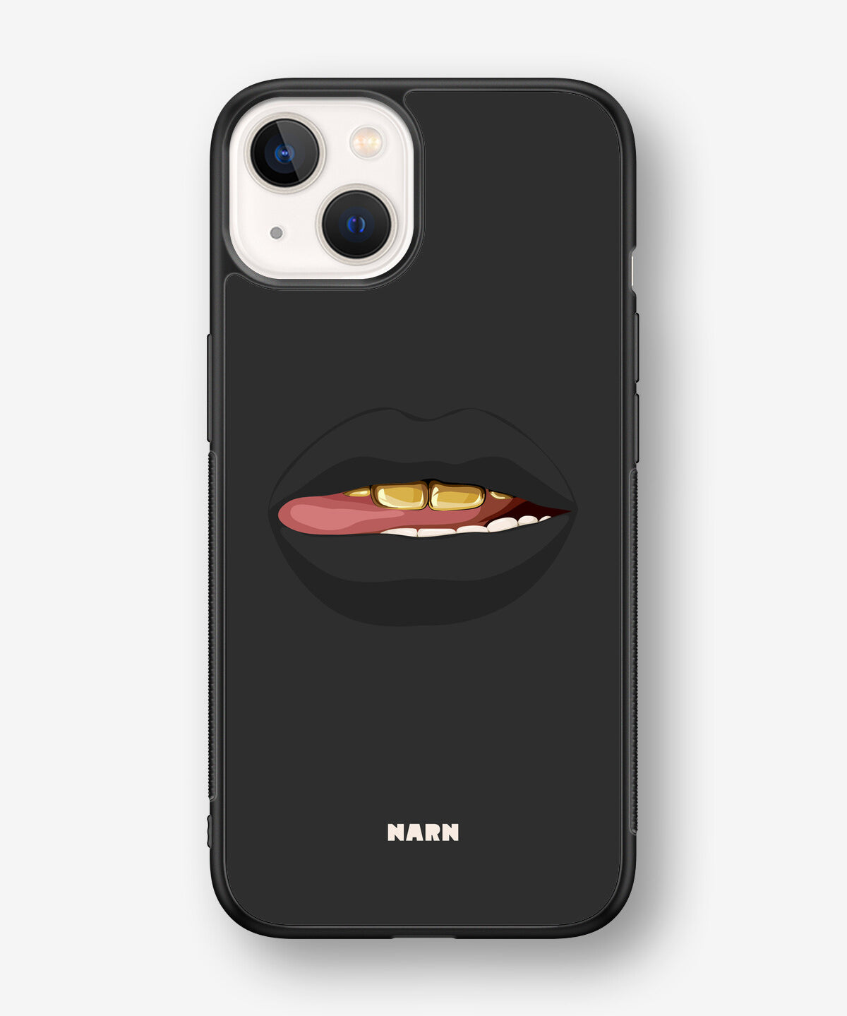 iPhone 13 Mini Hard Case – Golden Lips - View 1