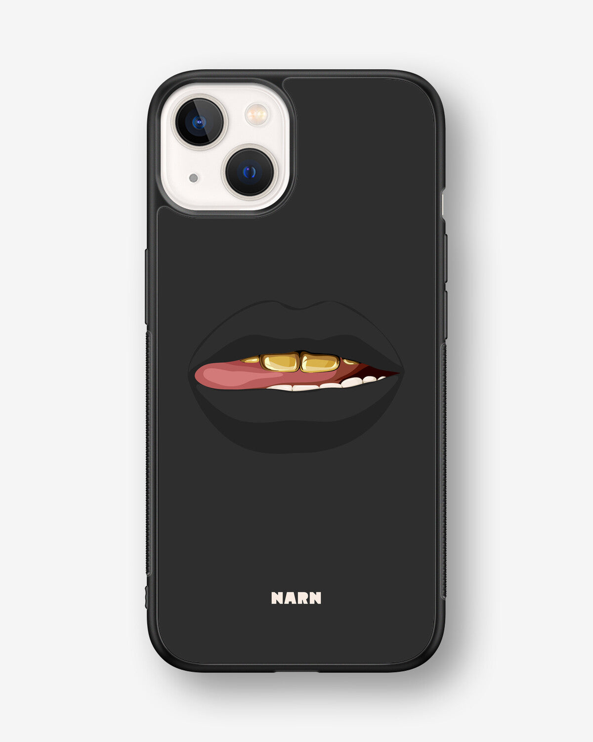 iPhone 13 Mini Hard Case – Golden Lips - View 1
