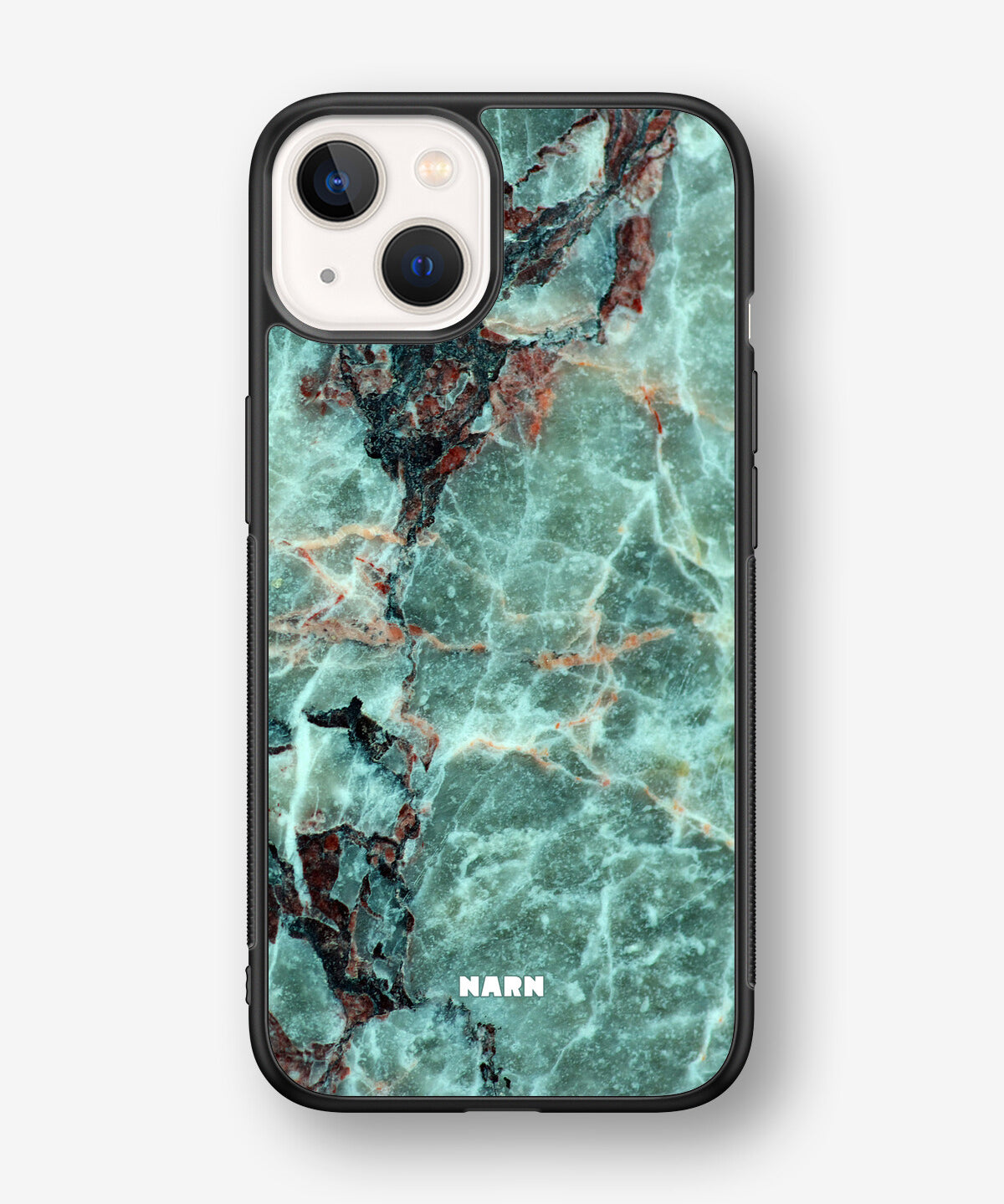 iPhone 13 Mini Hard Case – Green Marble - View 1