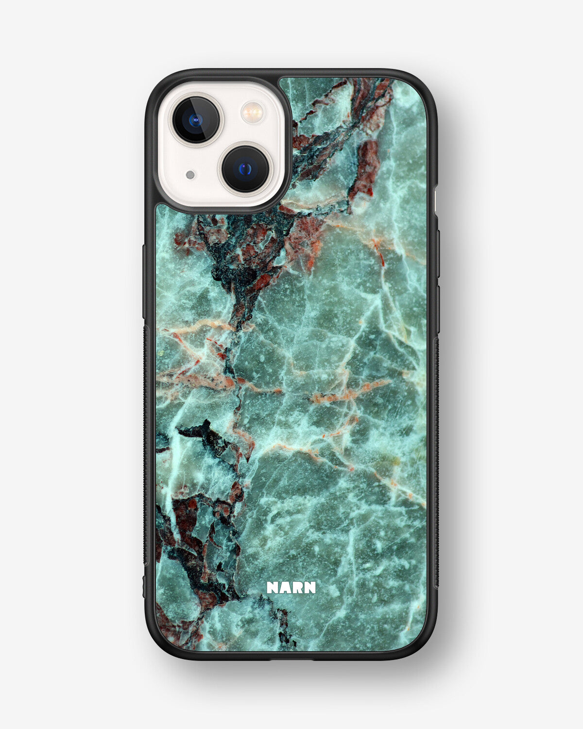 iPhone 13 Mini Hard Case – Green Marble - View 1