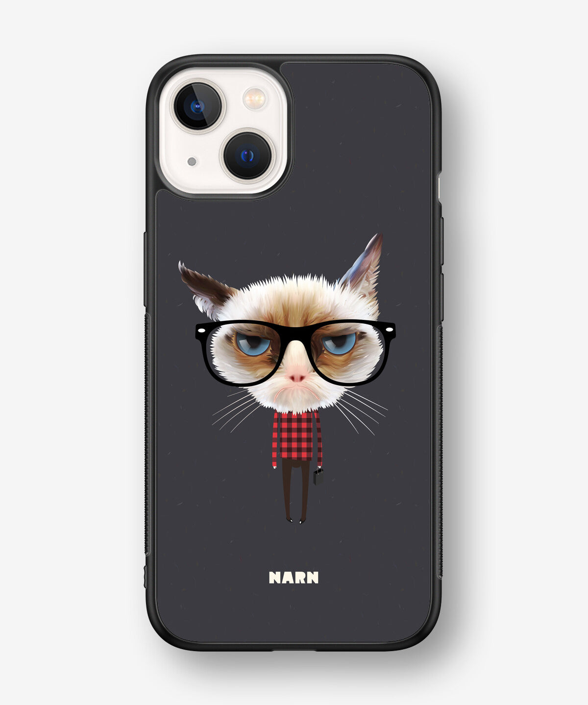 iPhone 13 Mini Hard Case – Hipster Cat - View 1