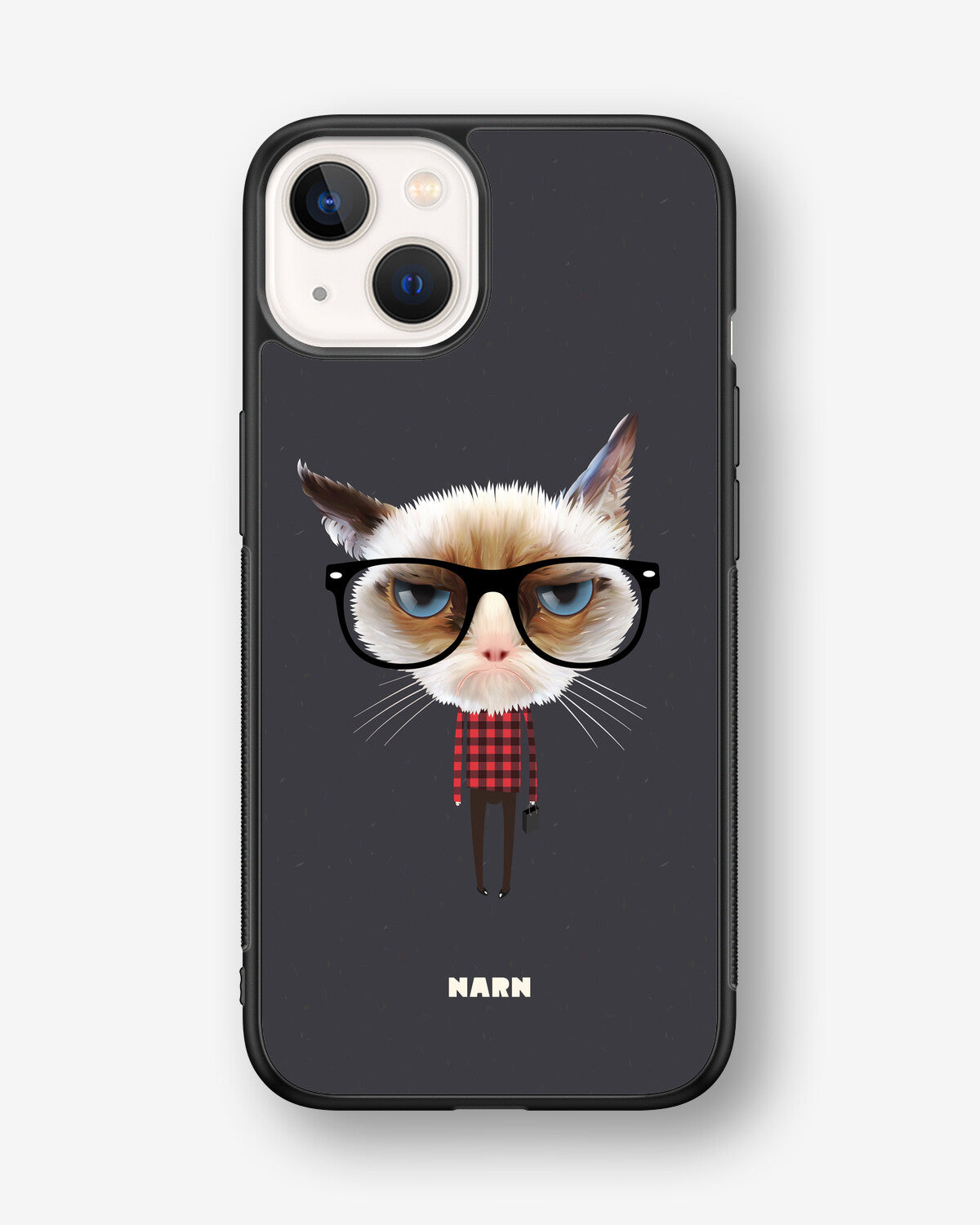 iPhone 13 Mini Hard Case – Hipster Cat - View 1